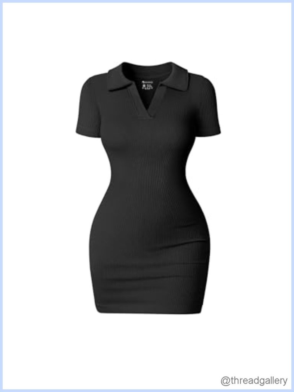 OQQ Women's Short Sleeve Tummy Control Bodycon Mini Dress Seamless Ribbed Knit